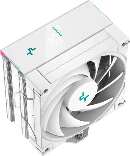 DeepCool AK400 DIGITAL WH Single-Tower CPU Air Cooler, 120mm FDB PWM Fan, 1850 RPM Speed & 68.99 CFM Airflow, Digital Statues Display, 4 HeatPipes, TDP 220W, ARGB LED Strips, White