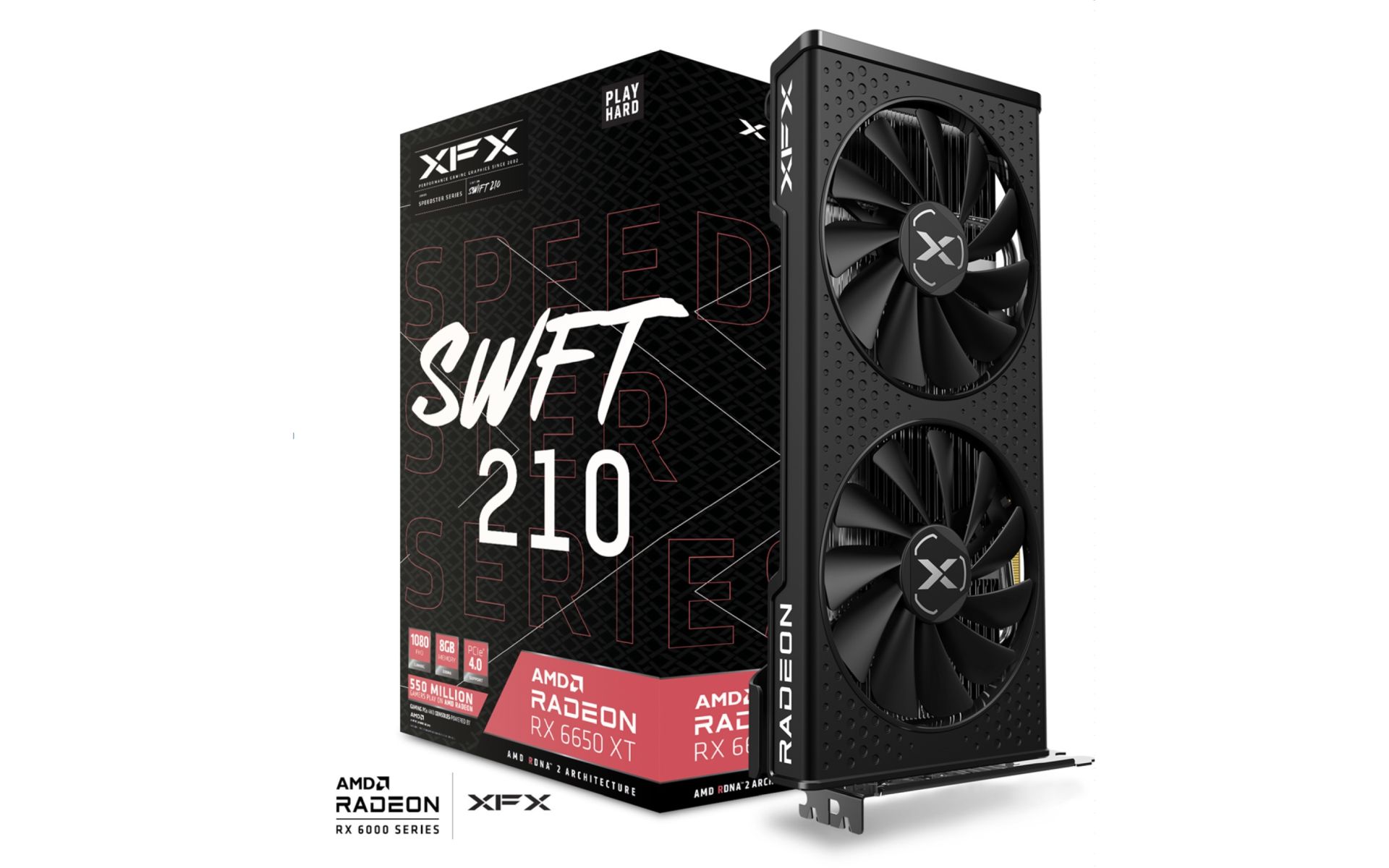 XFX SPEEDSTER SWFT210 RADEON RX 6650 XT CORE Gaming Graphics Card with 8GB GDDR6 HDMI 3xDP, AMD RDNA 2