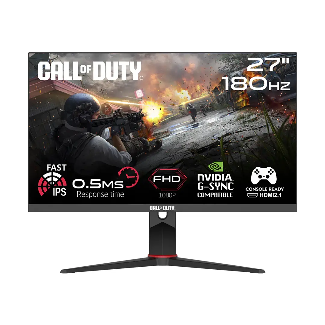 Call Of Duty (COD) COD27FHD180IPS 27" FHD, 180Hz, MPRT 0.5ms, HDMI 2.1, Fast IPS, HDR10 Gaming Monitor with Adjustable Stand (Support PS5) - Black