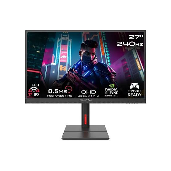 GAMEON GOML27QHD240IPS Midnight Signature Series 27" QHD, 240Hz, MPRT 0.5ms, HDMI 2.1, Fast IPS Mini LED Gaming Monitor (Support PS5) - Black
