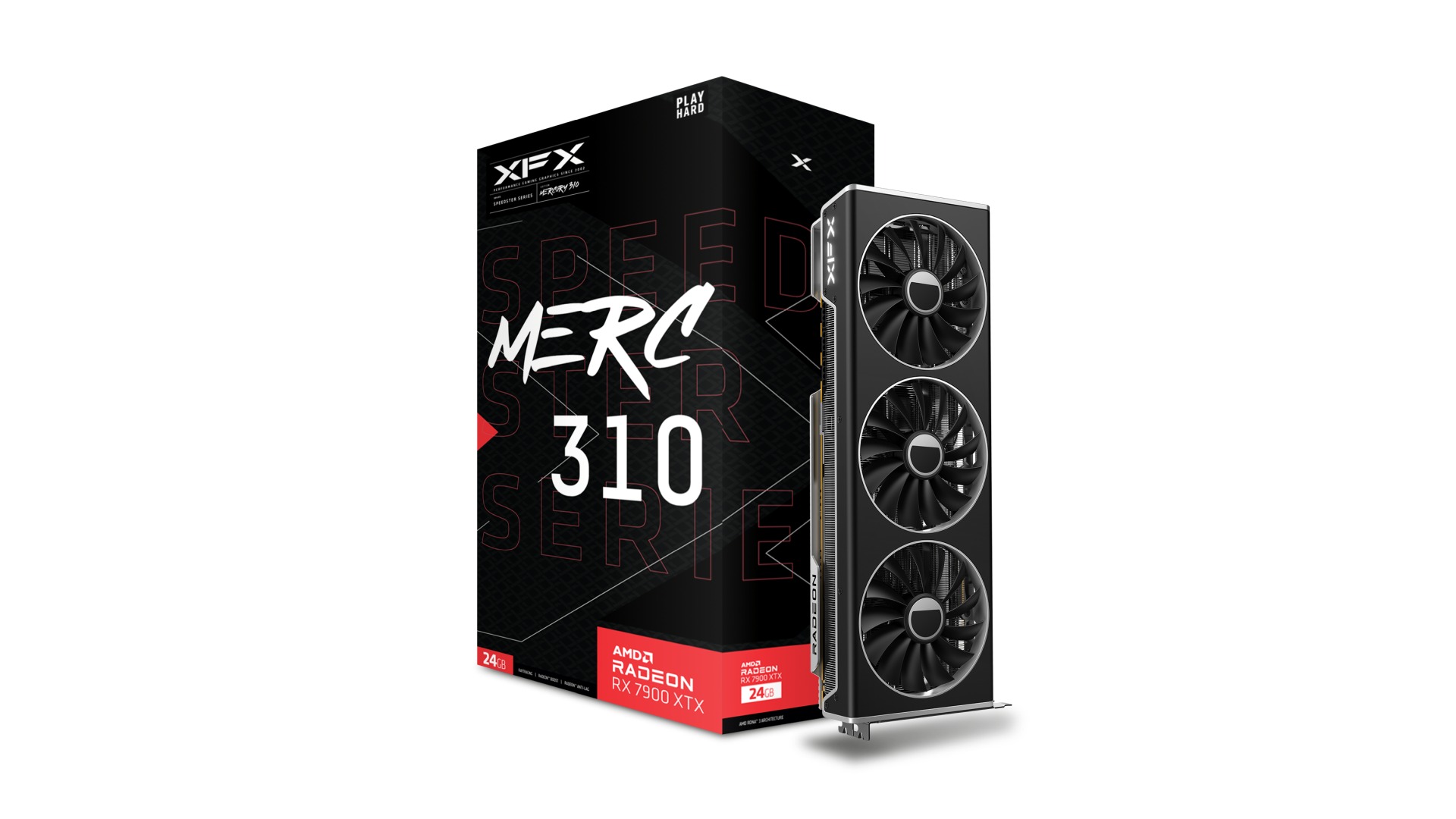XFX SPEEDSTER MERC310 AMD Radeon RX 7900 XTX Black Edition Gaming Graphics Card with 24GB GDDR6, AMD RDNA 3