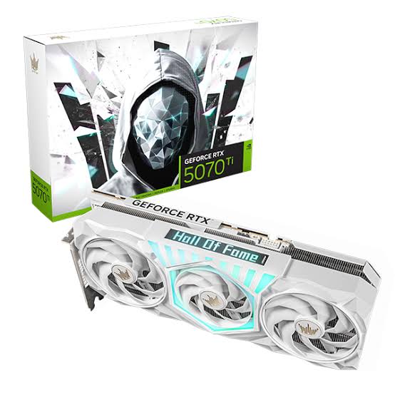 B37A White GF RTX5070 Ti HOF Gaming PCI-E 16GB / GDDR7 256BIT W/HDMI/DP/DP/DP/Cooling Fan (with magnetic ARGB LED HOF Crown)