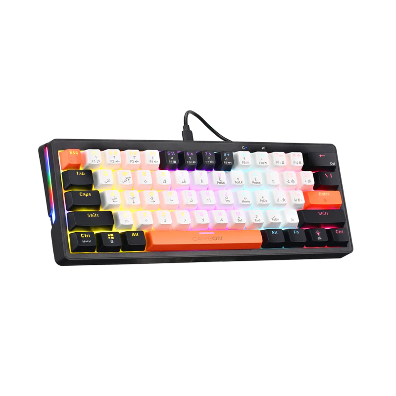 GAMEON AEROX Series GOMK160-RS 60% RGB Mechanical Wired Gaming Keyboard, Red Switch - English/Arabic