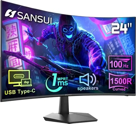 SANSUI ES-24C1 / 24" / CURVE / FHD / 120HZ / HDMI 2.1 / 0.5 MS / SPEAKER / GAMING MONITOR / 3 YRS