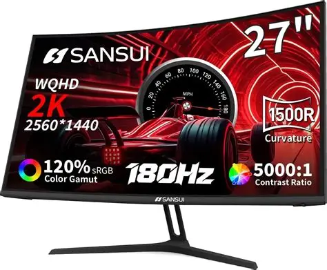 SANSUI ES-G27C1Q / 27" / CURVE / 2K QHD / 180HZ / HDMI 2.1 / 0.5 MS / GAMING MONITOR / 3 YRS