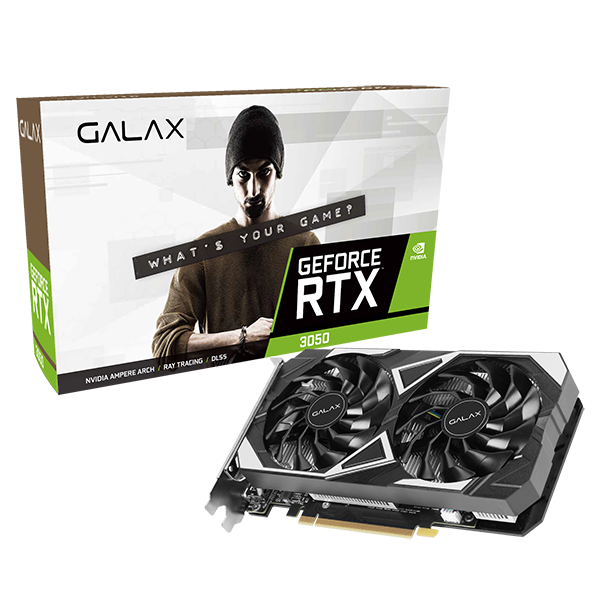 A76D Black GF RTX3050 6GB EX White PCI-E / GDDR6 96Bit W/DP/HDMI/DVI-D/Cooling Fan