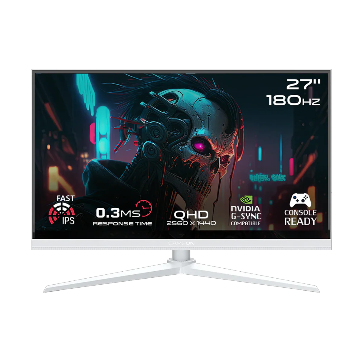GAMEON GOA27QHD180IPS Artic Pro Series 27" QHD, 180Hz, MPRT 0.3ms, Fast IPS Gaming Monitor (Support PS5) - White