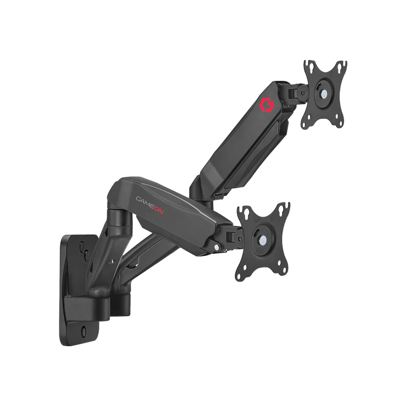 GAMEON GO-5008 Economy Spring-Assisted Wall Mounted Dual Monitor Arm For Gaming And Office Use, 17" - 32", Each Arm Up To 9 KG