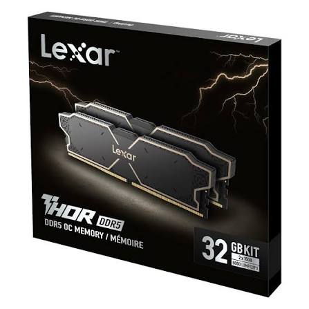 32GB Lexar Thor OC DDR5 6000 CL32 heatsink, Black Color