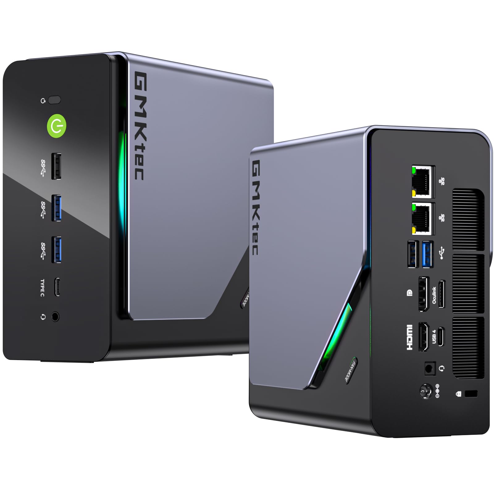 GMKtec K12 Gaming Mini PC Oculink AMD Ryzen 7 H 255 (Upgraded 8745HS) 32GB DDR5 RAM 512GB SSD, Desktop Computer Radeon 780M Graphics, 3X M.2 2280 Storage Expansion, Dual NIC 2.5G,HDMI2.1,USB4,1 Year Warranty, Retail Box, New Factory Sealed