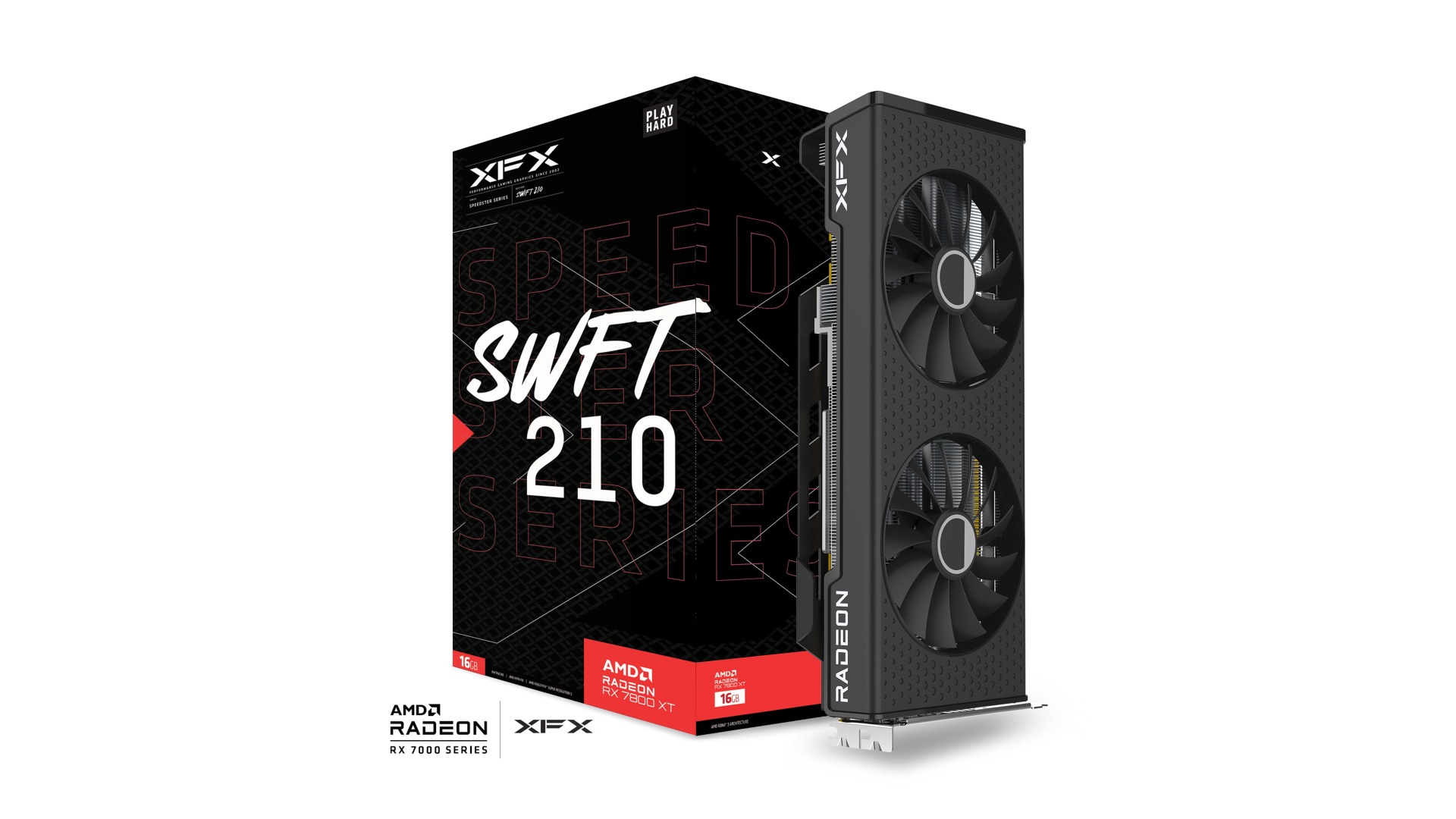 XFX SPEEDSTER SWFT 210 RADEON RX 7800 XT CORE Gaming Graphics Card with 16GB GDDR6 HDMI 3xDP, AMD RDNA 3 - DUAL FAN