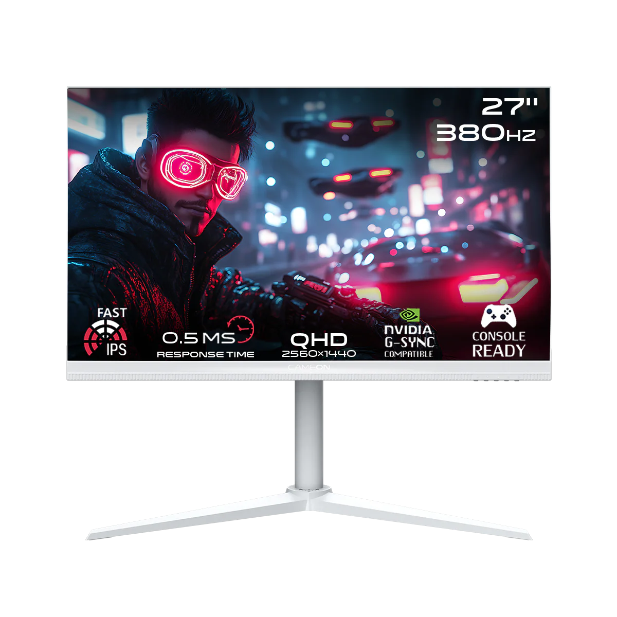 GAMEON GOAP27QHD380IPS Artic Pro Series 27" QHD, 380 Hz, MPRT 0.5 ms, HDMI 2.1, Fast IPS Gaming Monitor (Support PS5) - White