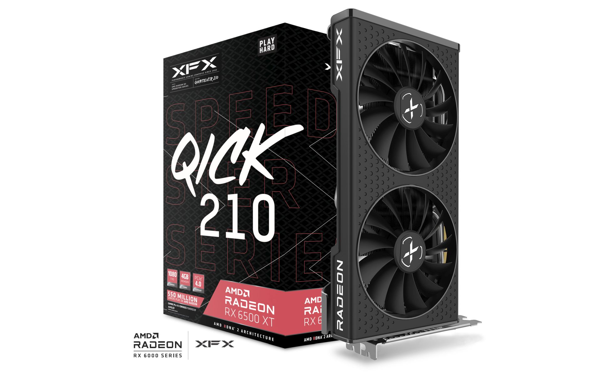 XFX SPEEDSTER QICK210 RADEON RX 6500 XT BLACK Gaming Graphics Card with 4GB GDDR6 HDMI , AMD RDNA 2