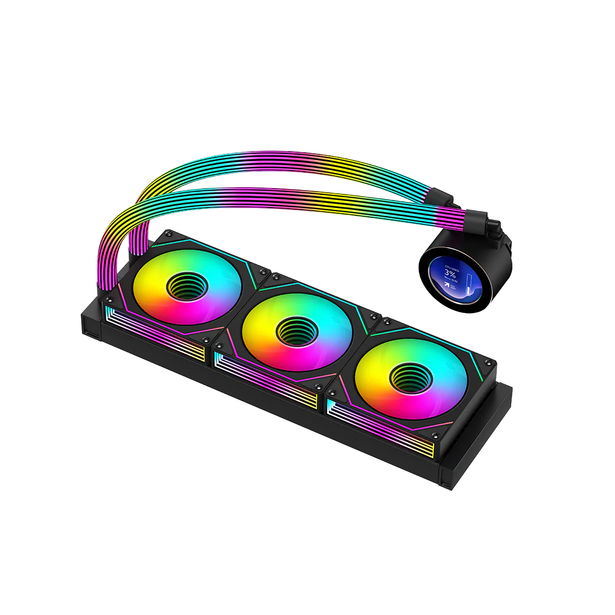 GAMEON KRAKEN N360 360mm LCD Display Liquid CPU Cooler With ARGB Tube - Black