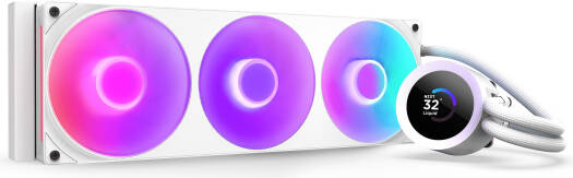 NZXT Kraken Plus 360 RGB Liquid CPU Cooler, 1.54" Transmissive TFT, 262K Color Panel, 360mm Radiator, F360 Fans, 2400 RPM Fan Speed, 75.05 CFM Fan Airflow, White