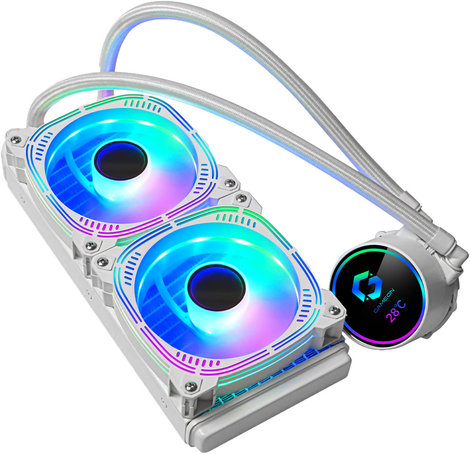 GAMEON - KRAKEN COOLER A380 240 MM - WHITE Durable Teflon Tube RGB Pump Rifle Bearing Speed?1200rpm