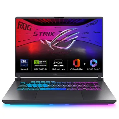 Asus Gaming Laptop ROG Strix G16 G615LR-RV231 U9-275HX 16GB-1TBSSD-RTX5070TI-12GB-16"WUXGA-165Hz-DOS-GREEN-ARB