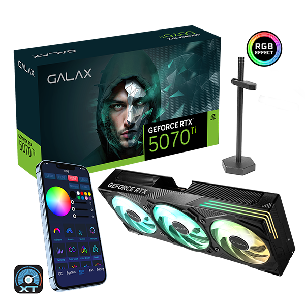 B37S Black GF RTX5070 Ti EX Gamer PCI-E 16GB / GDDR7 256BIT W/DP/DP/DP/HDMI/Cooling Fan