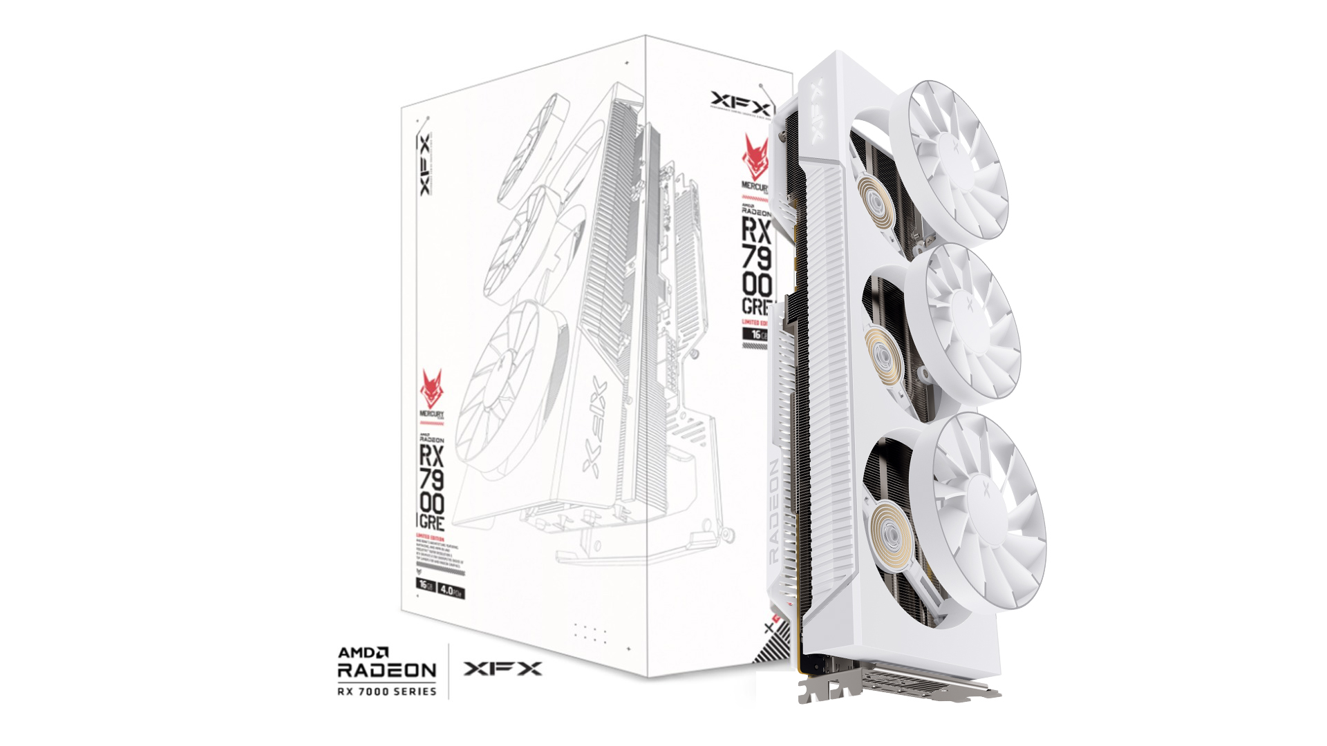 XFX Quicksilver AMD Radeon RX 7900 GRE Magnetic Air Gaming Graphics Card with 16GB GDDR6, RDNA3 , Arctic White