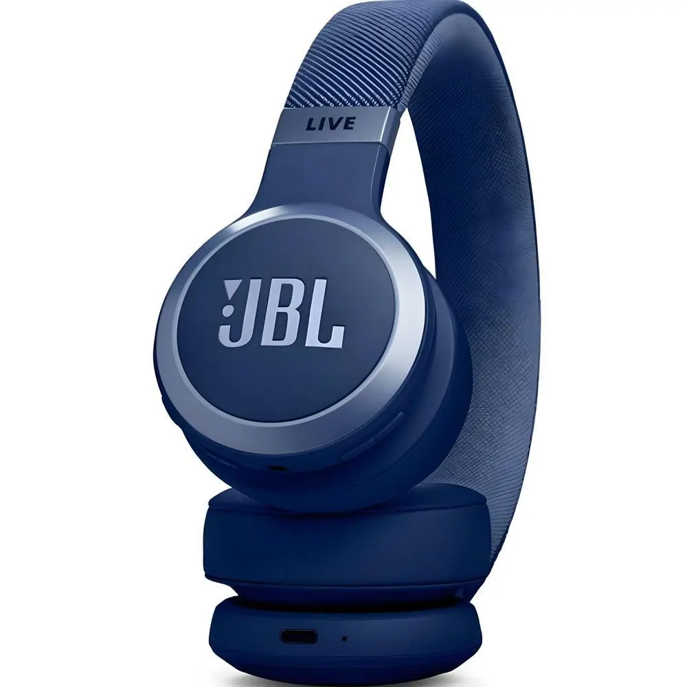 JBL Live 670NC wireless on-ear headphones, blue