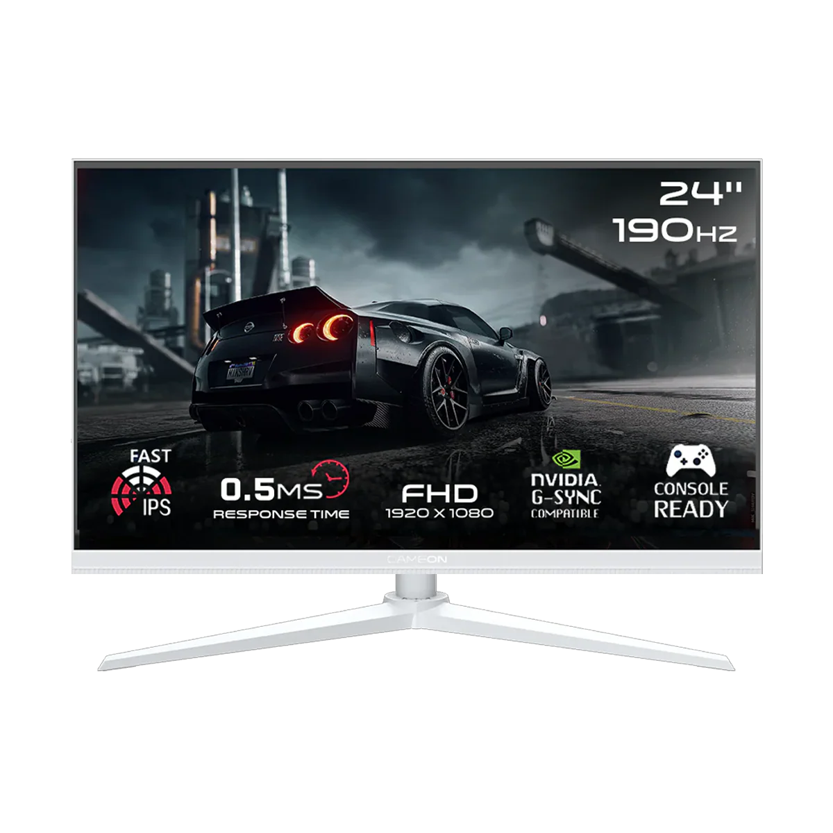 GAMEON GOA24FHD190IPS Artic Pro Series 24" FHD, 190Hz, MPRT 0.5ms, HDMI 2.1, Fast IPS Gaming Monitor (Supports PS5) - White