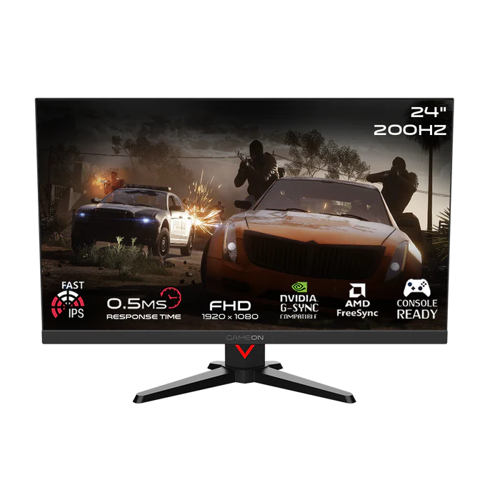 GAMEON GOMM24FHD200IPS Dominator Series 24" FHD, 200Hz, MPRT 0.5ms, HDMI 2.1, Fast IPS Gaming Monitor (Supports PS5) - Black