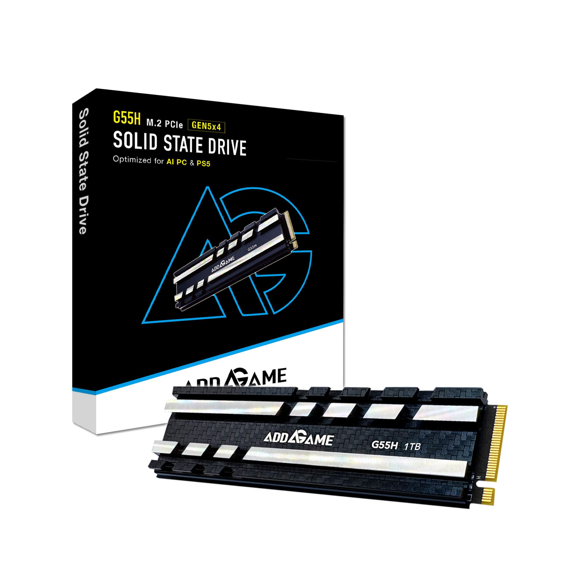 1TB M.2 2280 PCIe GEN5X4 NVMe ( Up to R:10300 , W:9000) With Heatsink
