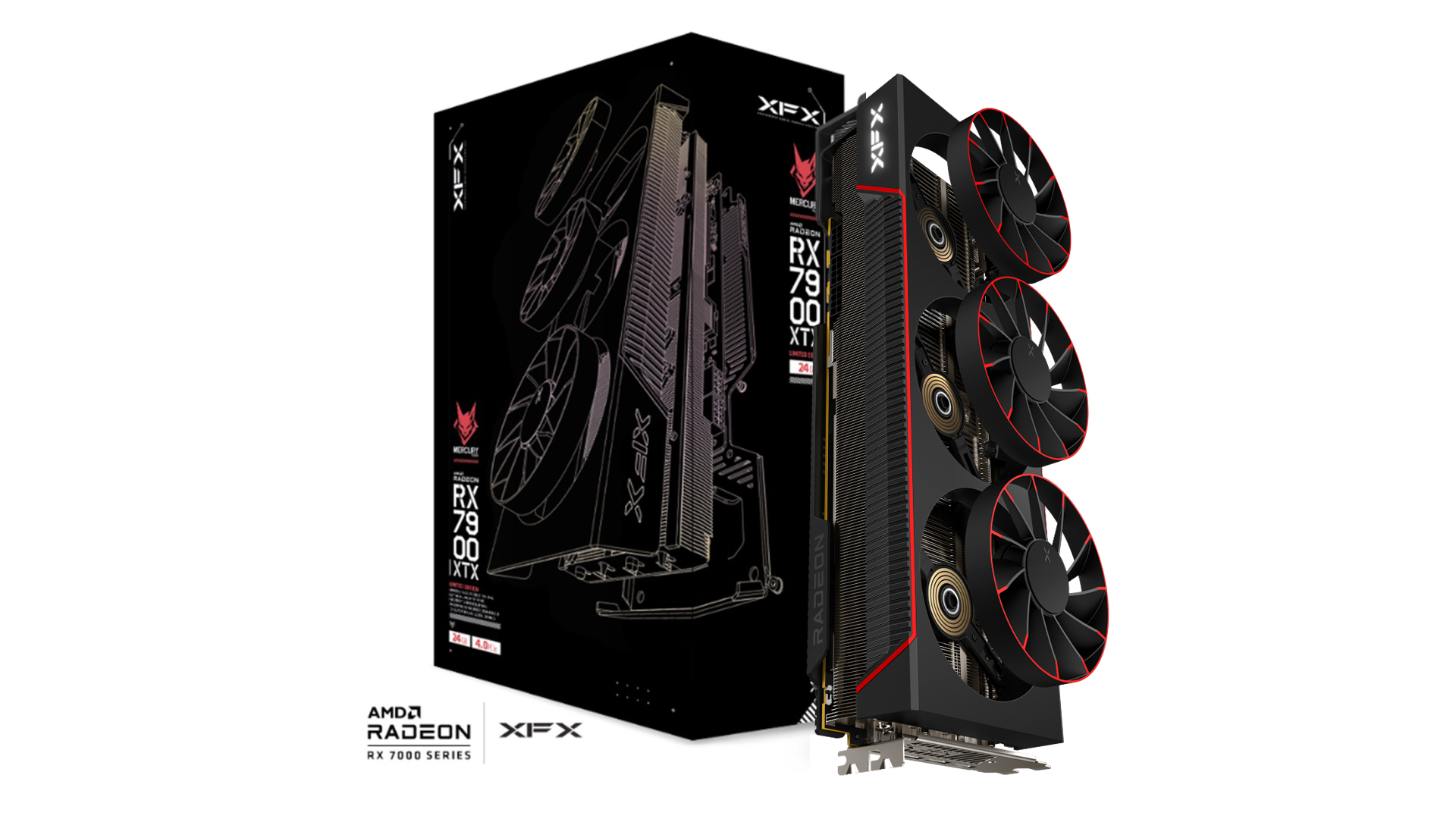 XFX Mercury AMD Radeon RX 7900 XTX Magnetic Air Gaming Graphics Card with 24GB GDDR6, RDNA3