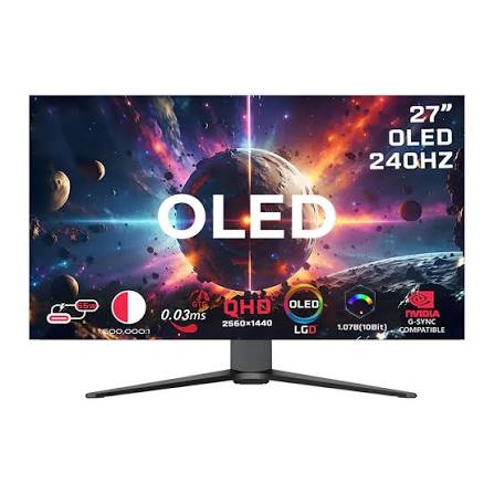 GAMEON GO27OLED 2K Signature X Series 27" OLED QHD, 240 Hz, 0.3 ms, HDMI 2.1, IPS Gaming Monitor (Supports PS5) - Black