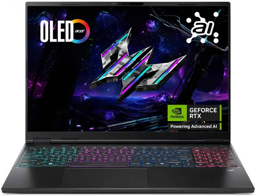Acer Predator Helios Neo 16S AI PHN16S-71-98RF Gaming Laptop, 16 OLED 240Hz Display, Intel Core Ultra 9 275HX, 32GB RAM, 1TB SSD, RTX 5070 Ti 12GB GPU, English K B, Win11, Black NH.U0KAA.001