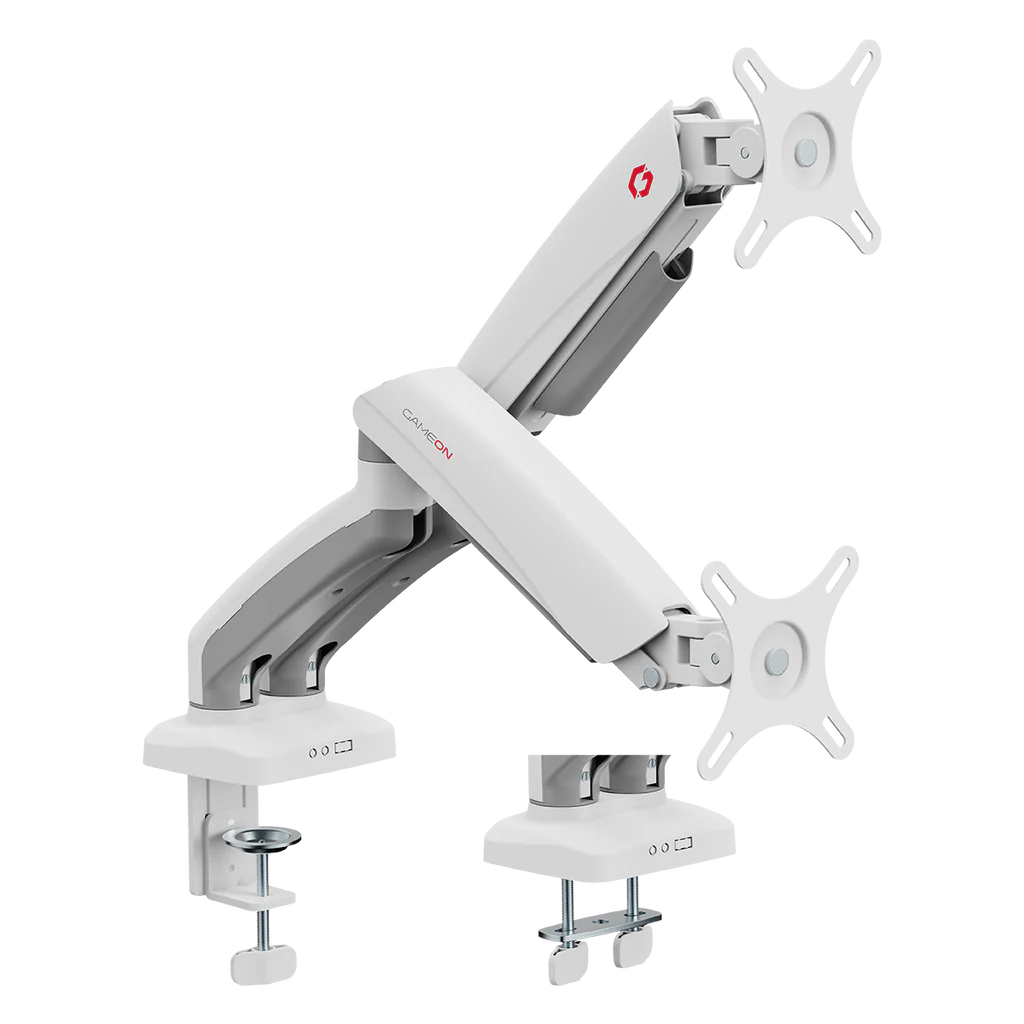 GAMEON GO-5450 Dual Monitor Arm For Gaming And Office Use - White