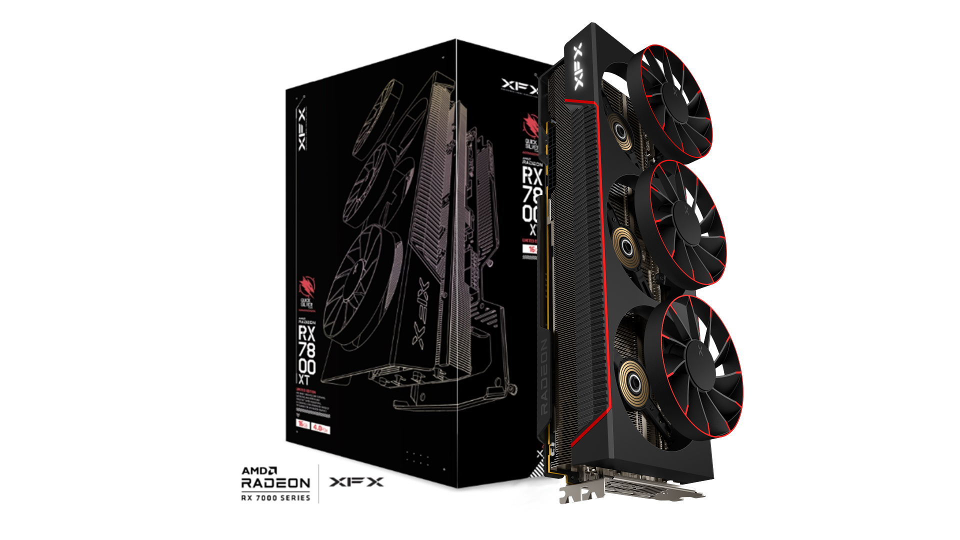 XFX Quicksilver AMD Radeon RX 7800 XT Magnetic Air Gaming Graphics Card with 16GB GDDR6, RDNA4