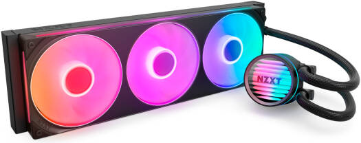 NZXT Kraken Core 360 RGB Liquid CPU Cooler, 360mm Radiator, F360 RGB Core Fan, 2400 RPM Fan Speed, 75.05 CFM Airflow, Fluid Dynamic Bearing, Black