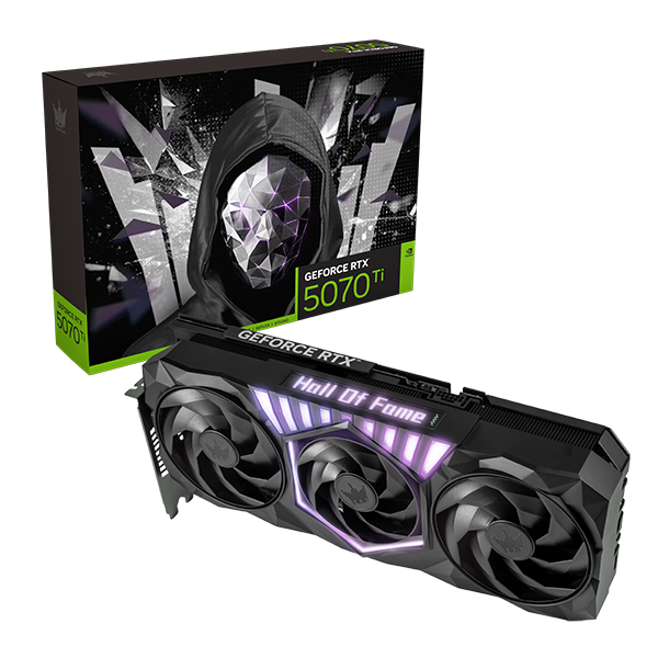 B37X Black GF RTX5070 Ti HOF Gaming Black PCI-E 16GB / GDDR7 256BIT W/HDMI/DP/DP/DP/Cooling Fan