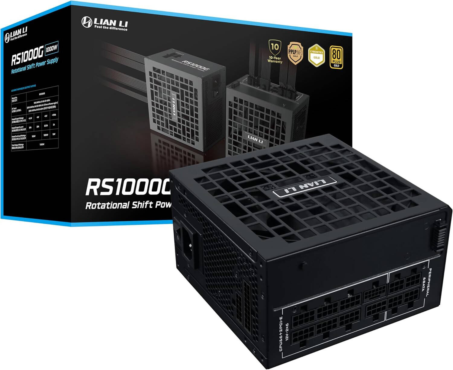 LIAN LI RS1000G 1000W 80 PLUS GOLD ATX 3.1 BLACK -