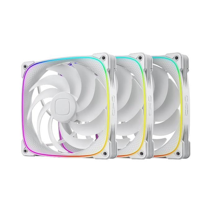 GEOMETRIC FUTURE SQUAMA FAN WHITE 140MM 3 PACK GEO-S2503W-14T
