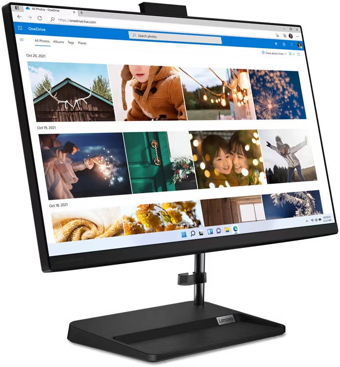 Lenovo Aio-3 23.8" Multi-TCH i7-1165G7 8GB-1TBHDD-MX450-2GB-DOS-BLACK-ARB