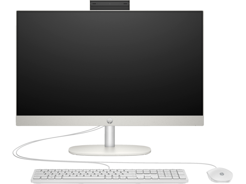 HP All-in-One AI 27-cr2043nh PC Intel Core Ultra 5 225U - 8GB DDR5 RAM - 512GB SSD - Intel UHD Graphics - 27" inch FHD IPS Anti-Glare Display - ENG White Wired Keyboard & Mouse - Dos - Shell White - 1 Year Warranty - Retail Box - New Factory Sealed