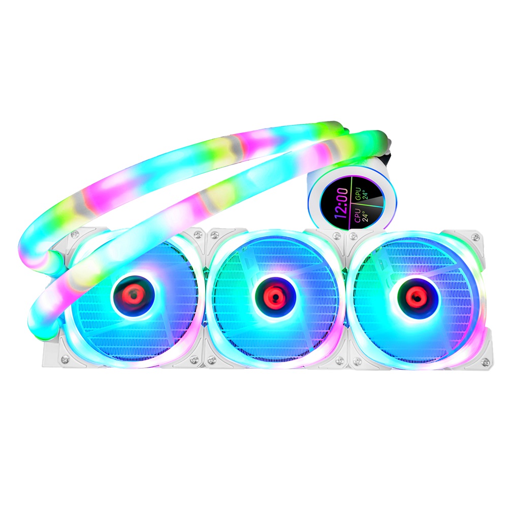 GAMEON - KRAKEN 360 Temperature Display Liquid CPU Cooler 360mm With ARGB Tube - White