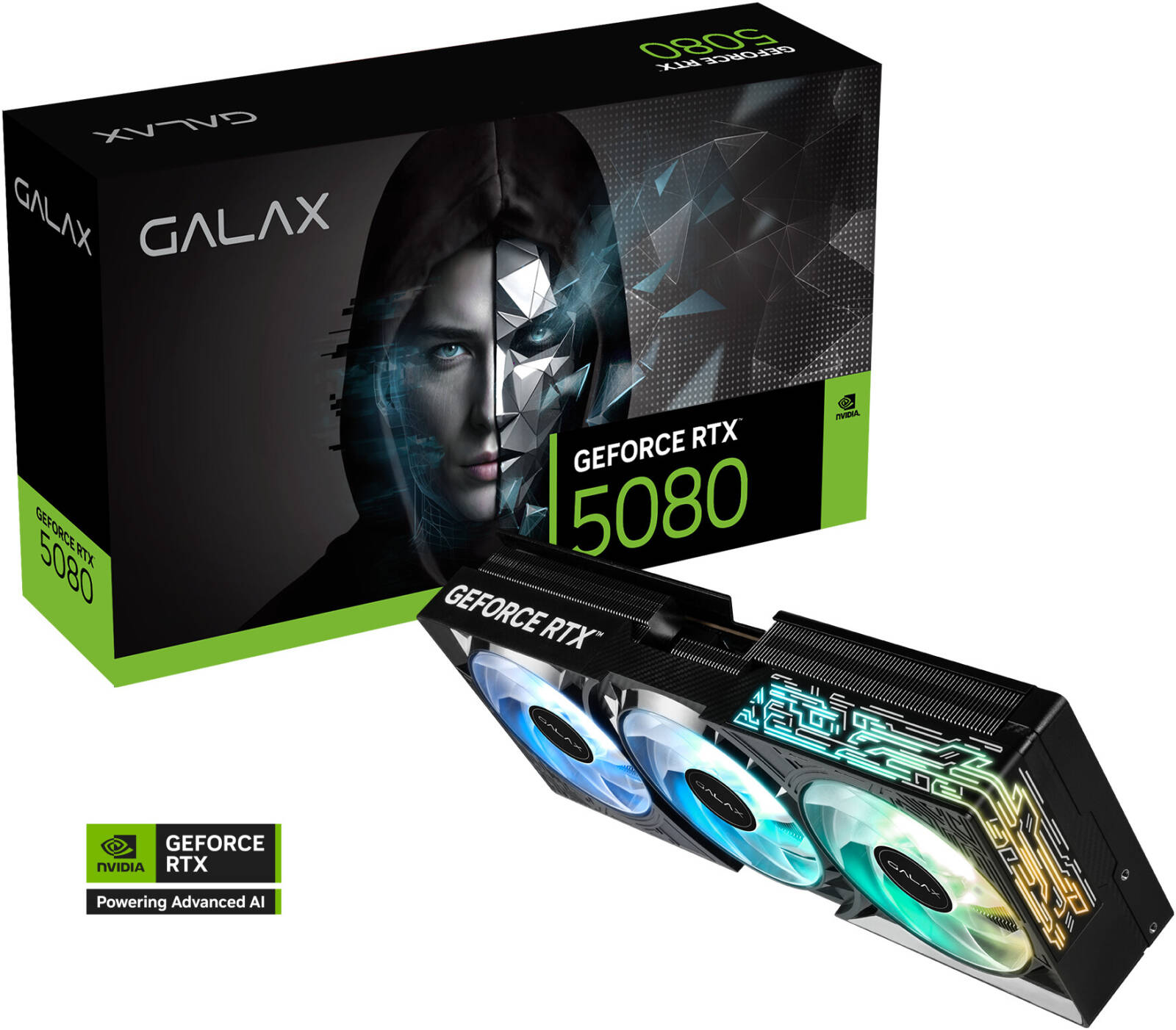 B37S Black GF RTX5080 1-Click OC PCI-E 16GB / GDDR7 256BIT W/DP/DP/DP/HDMI/Cooling Fan