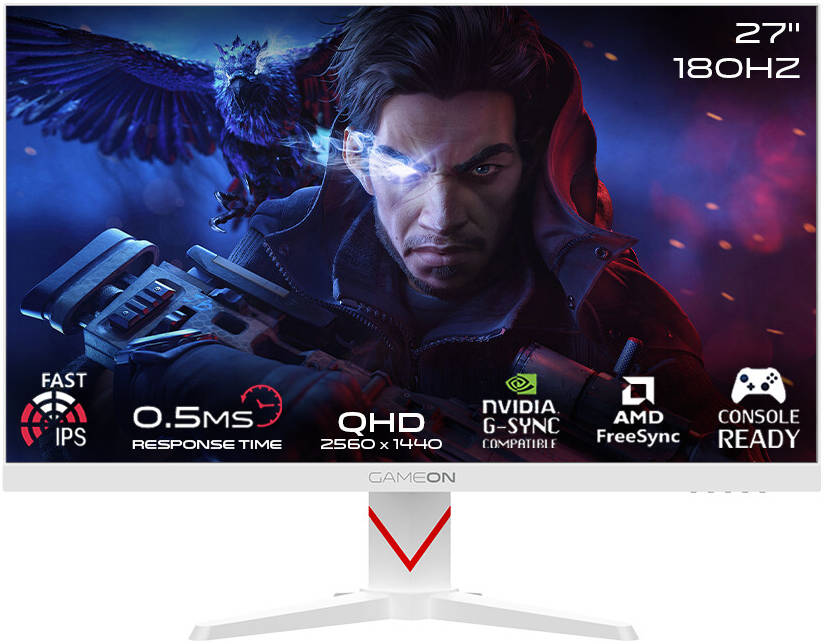 GAMEON GOMD27QHD180IPS Dominator Series 27" QHD, 180Hz, MPRT 0.5ms, HDMI 2.1, Fast IPS Gaming Monitor (Supports PS5) - Black