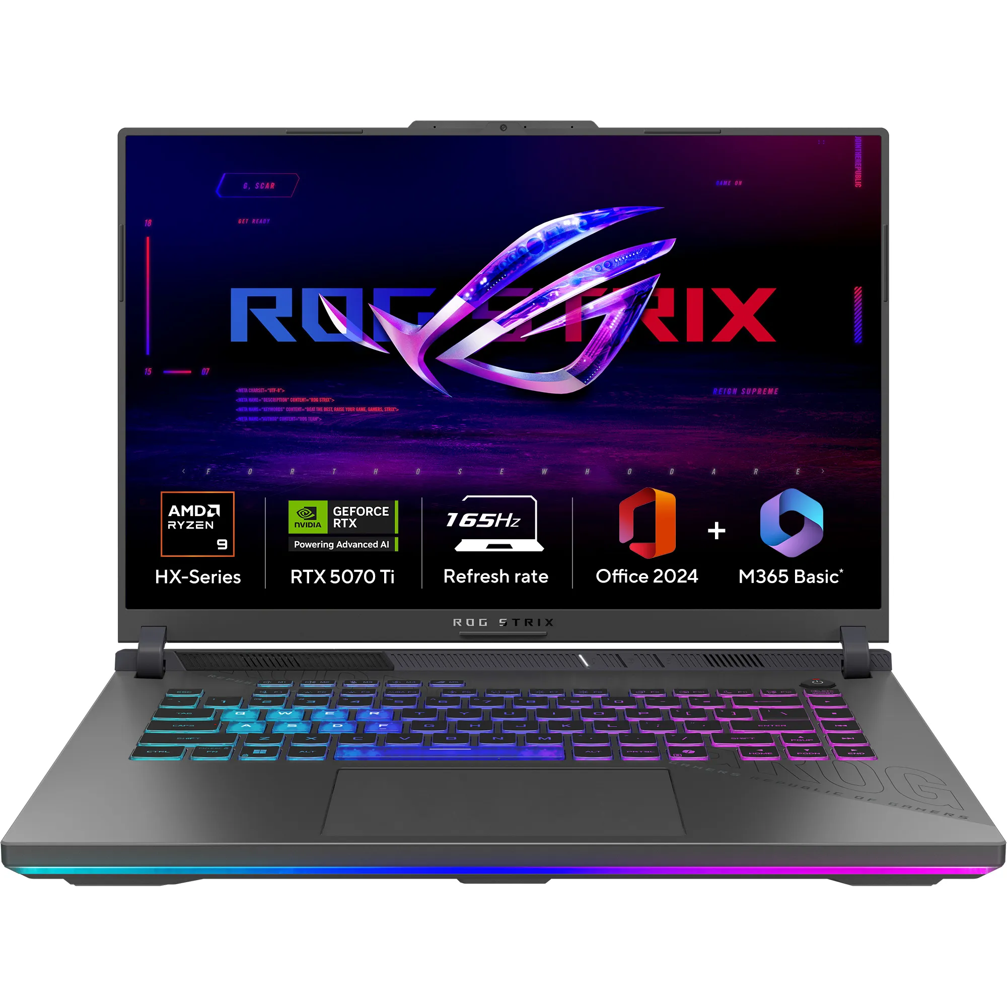 Asus Gaming Laptop ROG Strix G16 G614PR-RV057 AMD R9-8940HX 32GB-1TBSSD-RTX5070TI-12GB-16"WUXGA-165Hz-DOS-GRAY-ARB