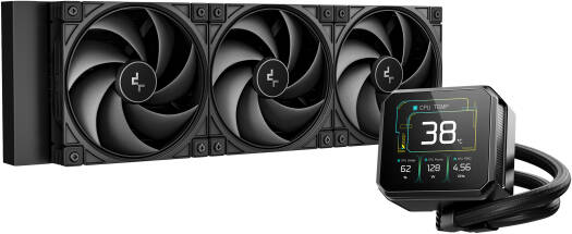 DeepCool SPARTACUS 360 Fully Customizable 360mm AIO Liquid CPU Cooler, 6th Gen Pump, 3.4" 480x480 LCD Display, ARGB Silent Ring Fans, Intel AMD Cooling System, Black