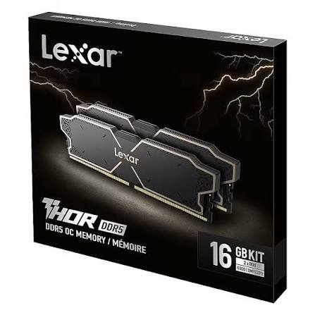 16GB Lexar Thor OC DDR5 6000 CL38 heatsink, Black Color