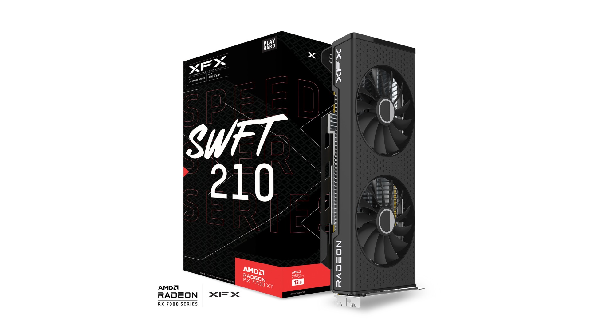 XFX SPEEDSTER SWFT210 RADEON RX 7700 XT Gaming Graphics Card with 12GB GDDR6 HDMI 3xDP, AMD RDNA 3 DUAL FAN