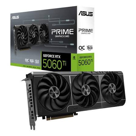 ASUS Prime GeForce RTX 5060 Ti OC Edition Graphics Card, 8GB GDDR7 128-Bit Memory - PCI Express 5.0 - 1 Year Warranty, Retail Box, New Factory�Sealed