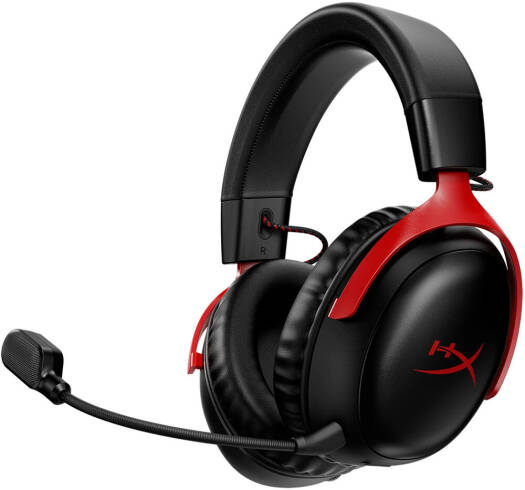 HyperX Cloud III Wireless Gaming Headphones, 53mm Dynamic with Neodymium Magnets, Memory Foam & Premium Leatherette Ear Cushion, 2.4 GHz Wireless Type, Detachable Microphone, Black