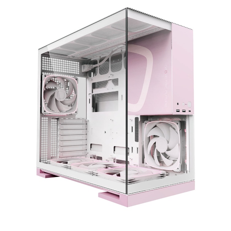 GEOMETRIC FUTURE M5 MID TOWER WHITE/PINK CASE GEO-M5F-WPK